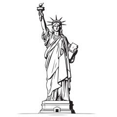 The statue of Liberty -Hand drawn vector illustration sketch © BigJoy