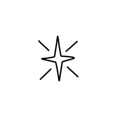 Line star glitter shine of doodle. Star shine glow, spark glitter, sparkle light vector illustration. 
