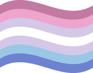 Bigender Pride Flag in shape. Presence of who identify as both male and female