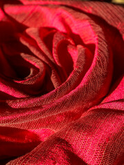 Fabric Red Close-up Drape Selective Focus