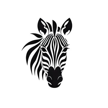 Zebra Head Icon, Africa Symbol, Zoo Logo, Minimal