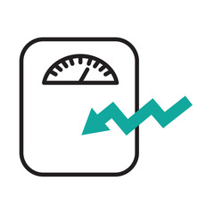 anorexia icon of weight scale illustration