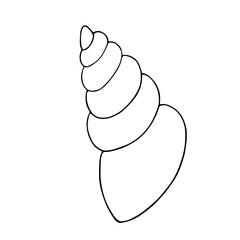 Line sketch, seashell doodle. Decorative vector element.