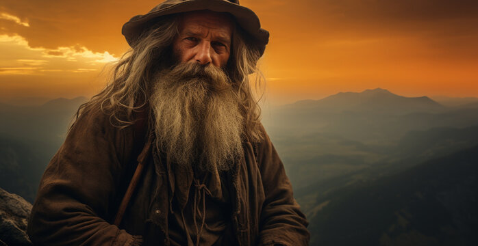 Old Man of the Sunset Peaks: A Portrait of Wisdom