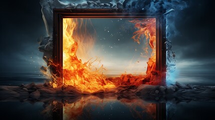 Fire and ice elements in a single frame