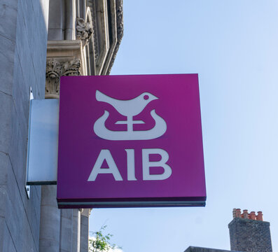 Dublin, Ireland, 27th September 2019. An Allied Irish Bank  sign,symbol. Allied Irish Bank is one of the main irish banks.
