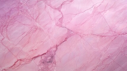 Pink Marble with Pink Veins Horizontal Background. Abstract stone backdrop. Bright natural material texture. AI Generated Photorealistic Illustration.