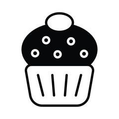 Muffins icon isolate white background vector stock illustration.