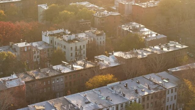 Aerial shot of a Brooklyn sunrise.
