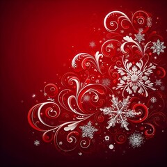 red christmas background with snowflakes, White snowflake on red isolated abstract background with space for copy created with generative ai