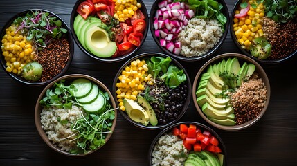 Customizable salad and grain bowls