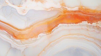 Fototapeta premium White Marble with Fire Opal Horizontal Background. Abstract stone backdrop. Bright natural material texture. AI Generated Photorealistic Illustration.