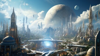 Modern Cityscape with Skyscrapers Reflecting on the River