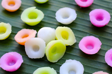 Floral rice cakes (Kanom Nam Dok Mai) Thai dessert