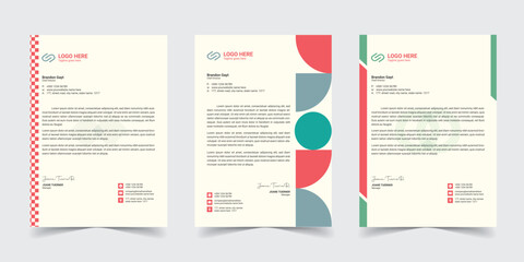 Corporate modern letterhead design template with yellow, blue, green and red color. creative modern letter head design template for your project. letterhead,  Business letterhead Template, Newsletter