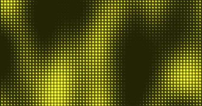 Abstract glowing yellow color halftone motion background. Moving dots seamless loop. Abstract animated dot texture background.