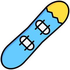 snowboard lineal multi color icon