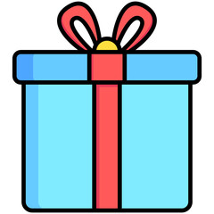 gift lineal multi color icon