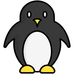 penguin lineal multi color icon