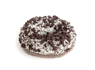 Chocolate Doughnuts Isolated, Brown Donuts