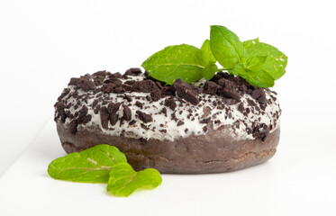 Chocolate Doughnuts Isolated, Brown Donuts