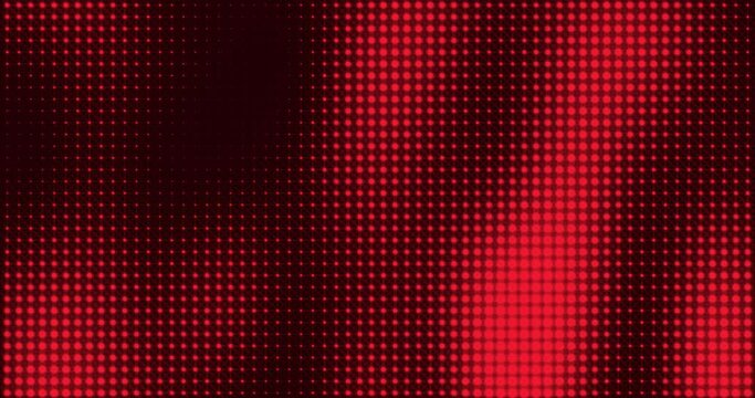 Abstract glowing red color halftone motion background. Moving dots seamless loop. Abstract animated dot texture background.
