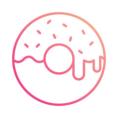 Doughnut icon isolate white background vector stock illustration.