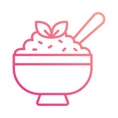 Porridge icon isolate white background vector stock illustration.