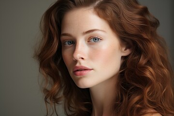 Fototapeta premium Portrait of a red-haired woman in soft light