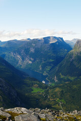Fototapeta premium cruise ship in fjord