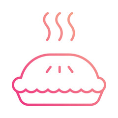 Pie icon isolate white background vector stock illustration.