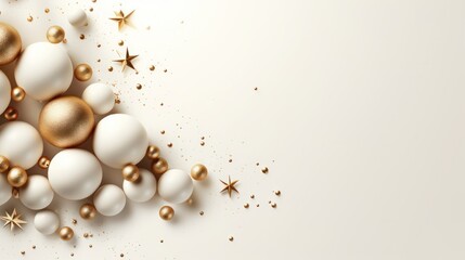 Obraz na płótnie Canvas white and gold christmas holiday card,