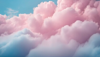 Playful and sweet - colorful cotton candy against a soft pastel backdrop - obrazy, fototapety, plakaty