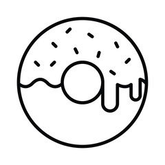 Doughnut icon isolate white background vector stock illustration.