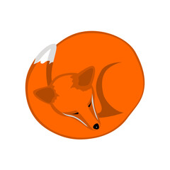 Orange fox in circle shape logo illustration vector animal tattoo - 685889092