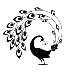 Bird abstract and religion peacock logo design vector