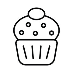 Muffins icon isolate white background vector stock illustration.