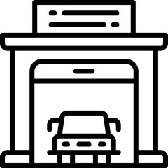 garage icon. vector line icon for your website, mobile, presentation, and logo design.