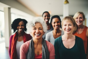 Obraz premium Portrait of a senior African American woman during yoga class