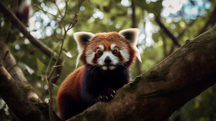 Red panda at the Chengdu Panda Base. generative ai