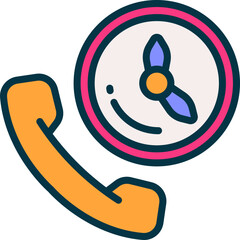 time call icon. vector filled color icon for your website, mobile, presentation, and logo design.