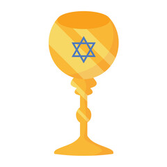 hanukkah wine glass with david star