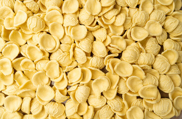 Raw Orecchiette Pasta, Homemade Dry Macaroni, Italian Recchietedde