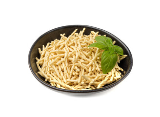 Raw Trofie Pasta, Dry Italian Macaroni, Traditional Genoa Food, Raw Noodle, Modern Ligurian Cuisine