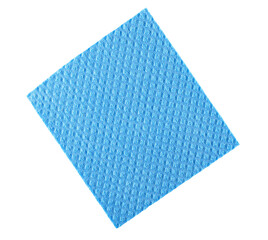 Blue new sponge cloth for cleaning isolated on white, clipping path, top view