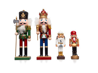 Traditional Christmas Soldier Nutcrackers. Christmas toy soldier isolated background. Transparent PNG.
