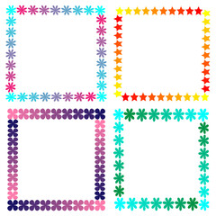 Set of vector abstract multi-colored frames on a white background