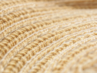 Background fiber fabric structure with seams and threads selective focus matting structure hat