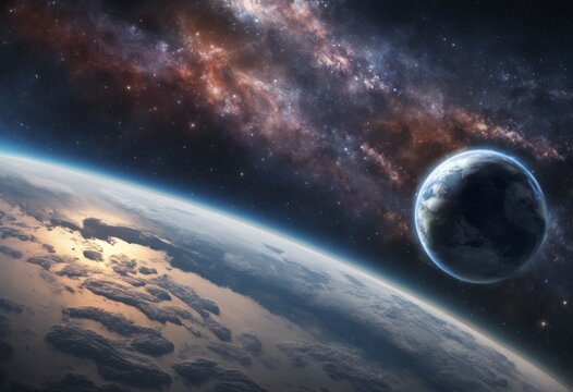 planets and stars in space, space objects