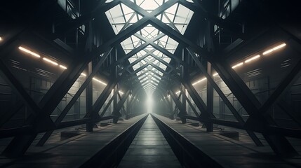 The symmetry and lines of industrial structures - obrazy, fototapety, plakaty